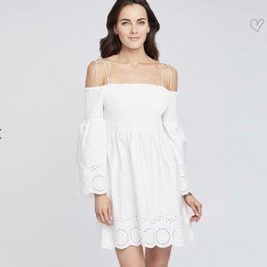 NWOT Rachel Roy Smocked White Cotton Dress M